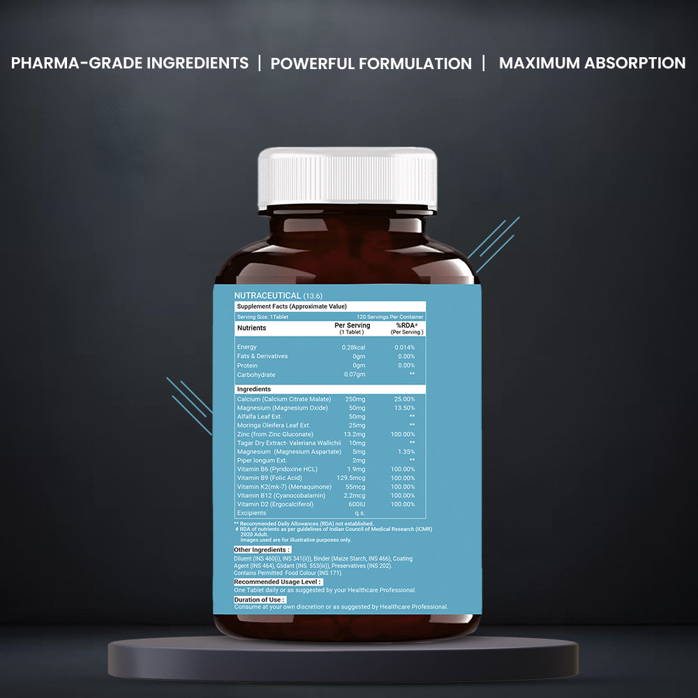 OSOAA Calcium with Magnesium Zinc+ 120 Tablets