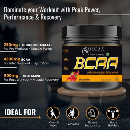 OSOAA BCAA 2:1:1 with Taurine, Glutamine & Citrulline - 250gm