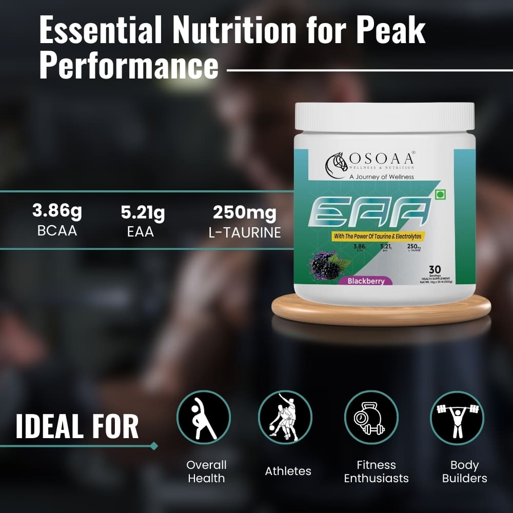 Osoaa Intra Workout EAA with BCAA, Electrolyte and Taurine - 300gm