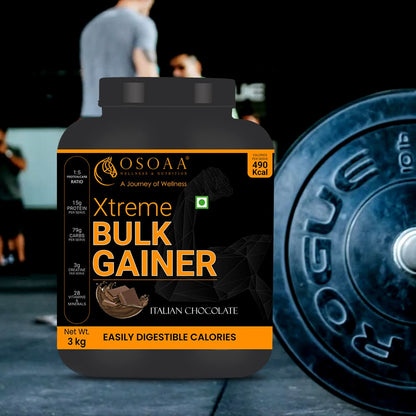 OSOAA 1:5 Bulk Mass Gainer with 3g Creatine & European Whey Protein - 490 Calories