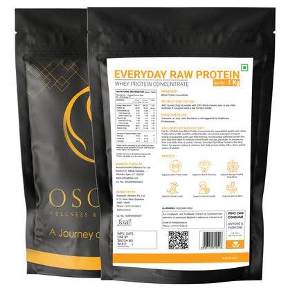 OSOAA Everyday Raw Whey Concentrate - 24g Protein (Unflavoured)