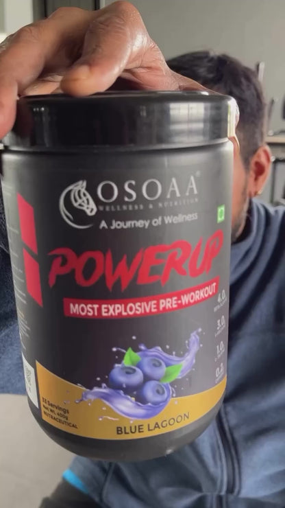 OSOAA Power Up Pre-Workout Supplement with Caffeine, Beta Alanine & L-Arginine-400gm